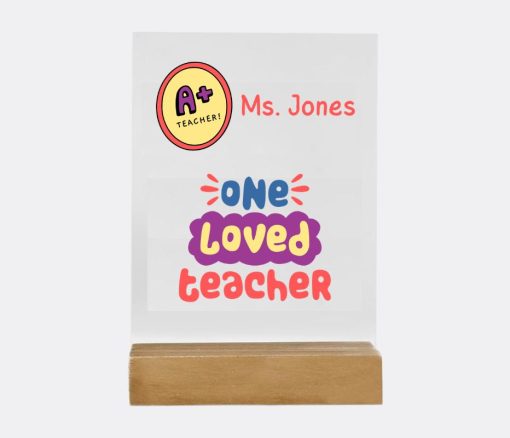 One Loved Teacher Personalised Acrylic Plaque - Personalised gift from Giftbag in Dubai, UAE