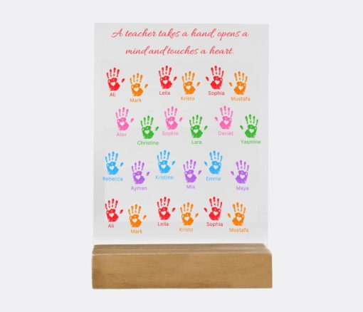 Little Handprints Thank You Teacher Personalised Acrylic Plaque - Personalised gift from Giftbag in Dubai, UAE