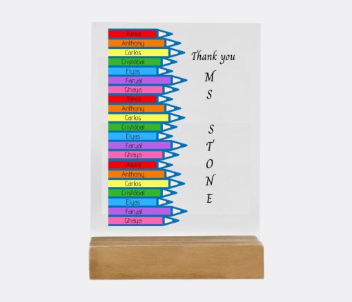 Colour Pencils Thank You Teacher Personalised Acrylic Plaque in Dubai
