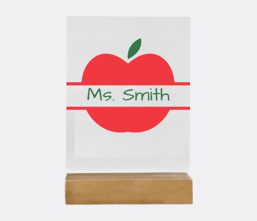 Red Apple Teacher Personalised Acrylic Plaque in Dubai