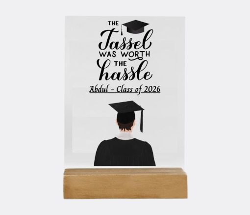 The Tassel Was Worth the Hassle Graduation Acrylic Plaque – Boy in Dubai