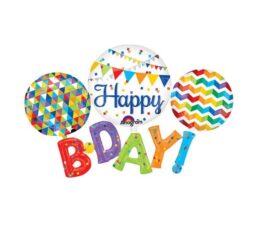 Happy B-D-A-Y Multi-Balloon 56" x 36"