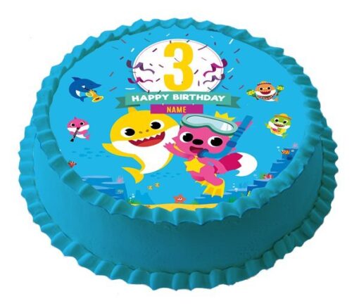 Baby Shark Photo Cake – Round – 1KG in Dubai
